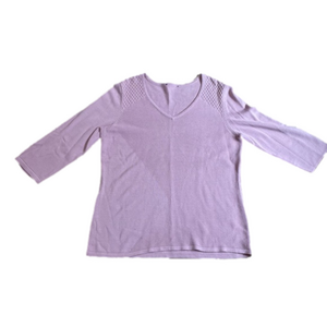 Tribal Pink Heavy Knit 3/4 Sleeve V-neck Sweater